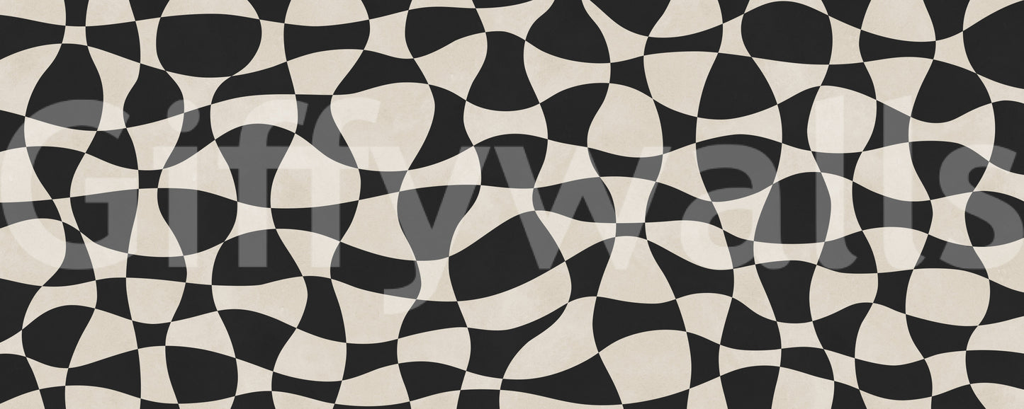 Welliges Monochromes Geometrie-Wandbild