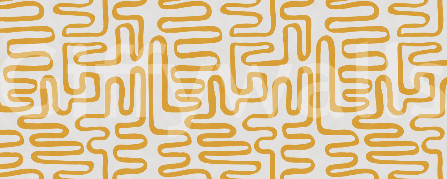 Wandbild Golden Maze mit linearem Muster