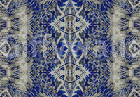 Blå og grå abstrakt ornamentalt geometrisk tapet - AMBER DESIGN tapet