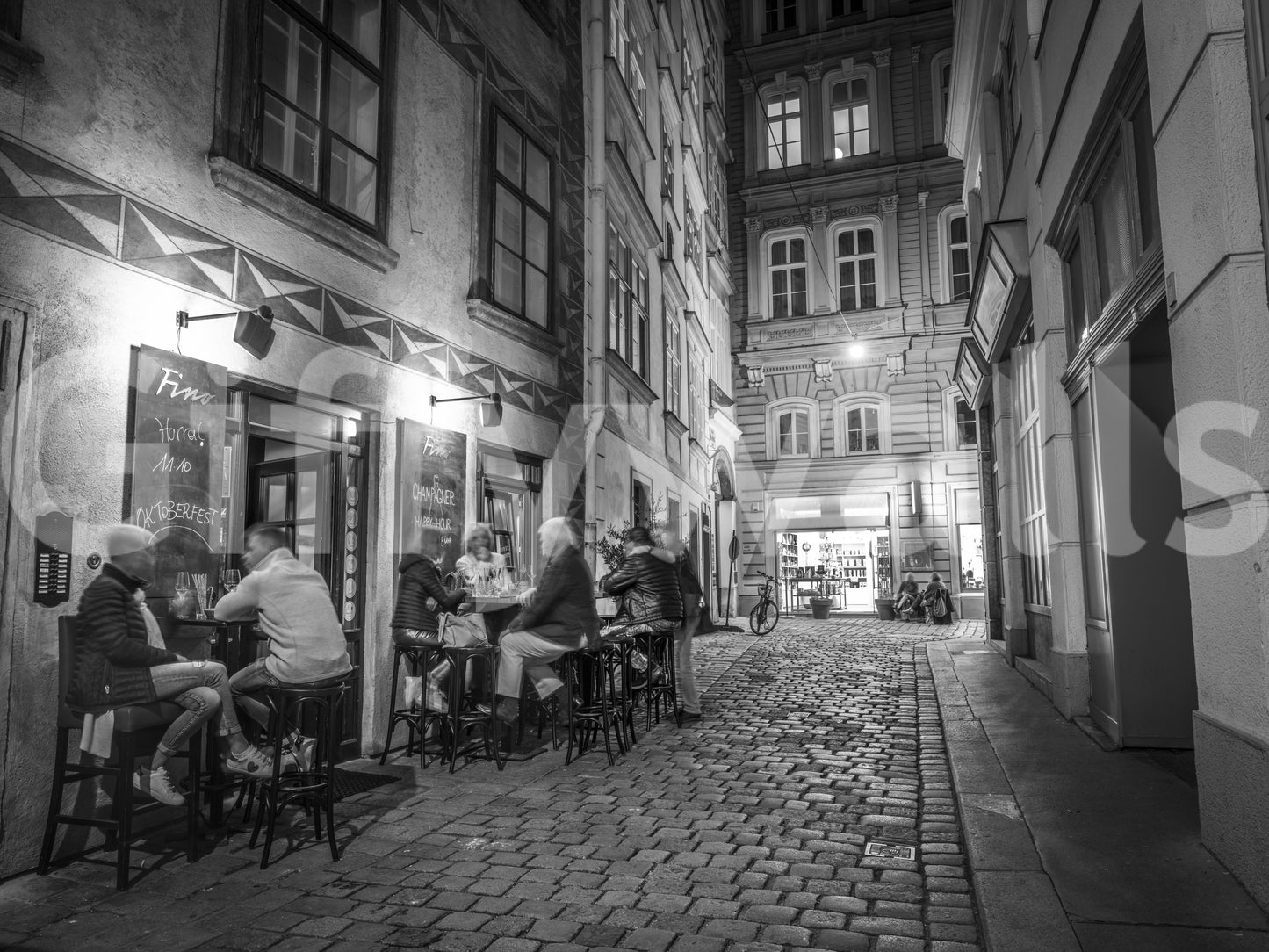 Klassisk Brostensbistro Vægmaleri