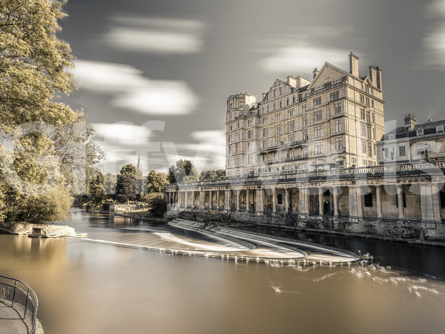 Bath Riverside Arkitektoniske Arv Vægmaleri