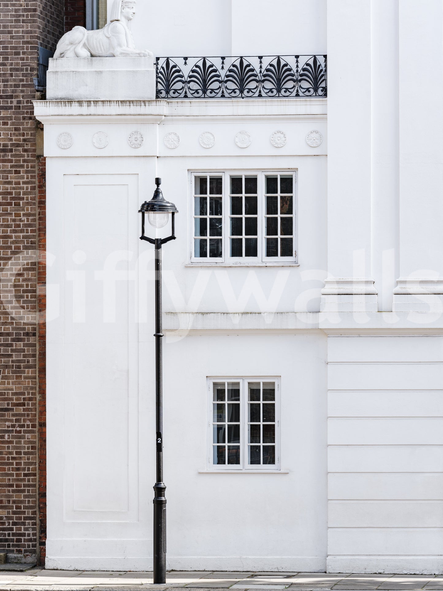 Murale da parete con facciata architettonica neoclassica di Londra