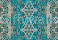 Teal & Grå Indviklet Abstrakt Ornamentalt Tapet - AMBER DESIGN TAPET