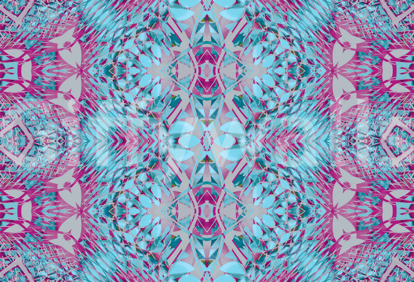 Magenta & Turquoise Abstract Ornamental Lattice Wallpaper - AMBER DESIGN Wallpaper Wallpaper⁠
