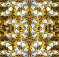 Carta da parati floreale geometrica marrone e oro - Carta da parati IKEBANA DESIGN