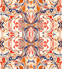 Papier peint ANDORRA Carreau ornemental contemporain orange et rouge