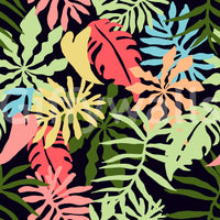 Vibrant Tropical Jungle Foliage Pattern Wallpaper⁠