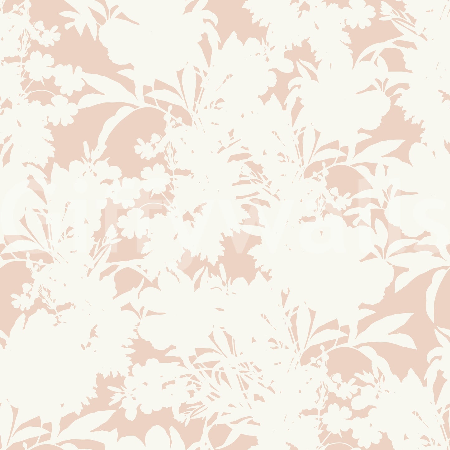 Creamy Petal Shadow Pattern Wallpaper⁠