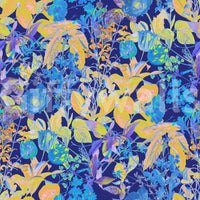 Papier peint motif jardin néon vibrant