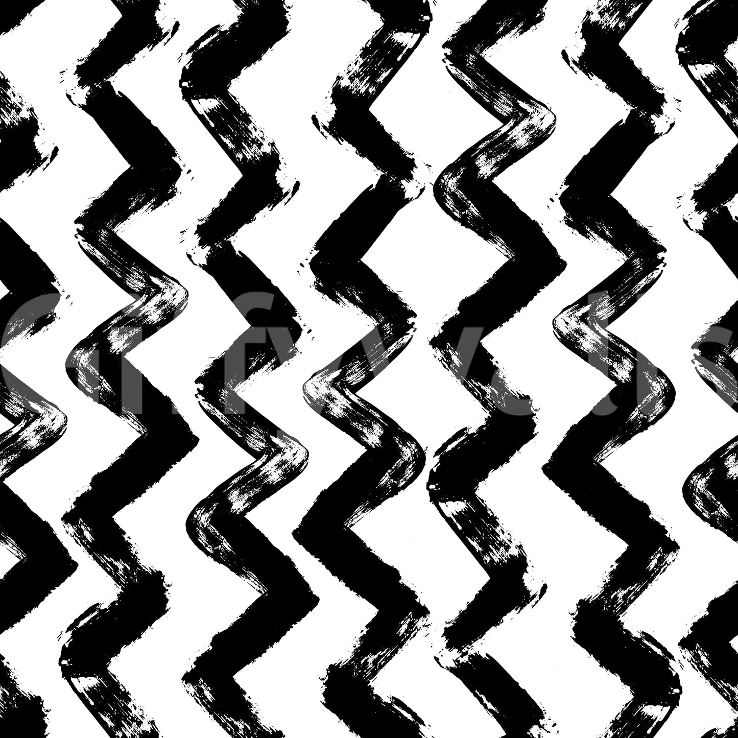 Tapet cu pensulări Chevron monocrome