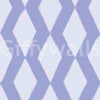 Gedämpfte blaue abstrakte Diamant-Gitter-Tapete