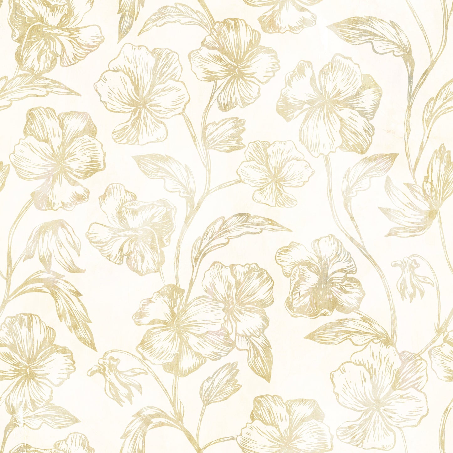 Carta da parati Golden Line con schizzi botanici⁠