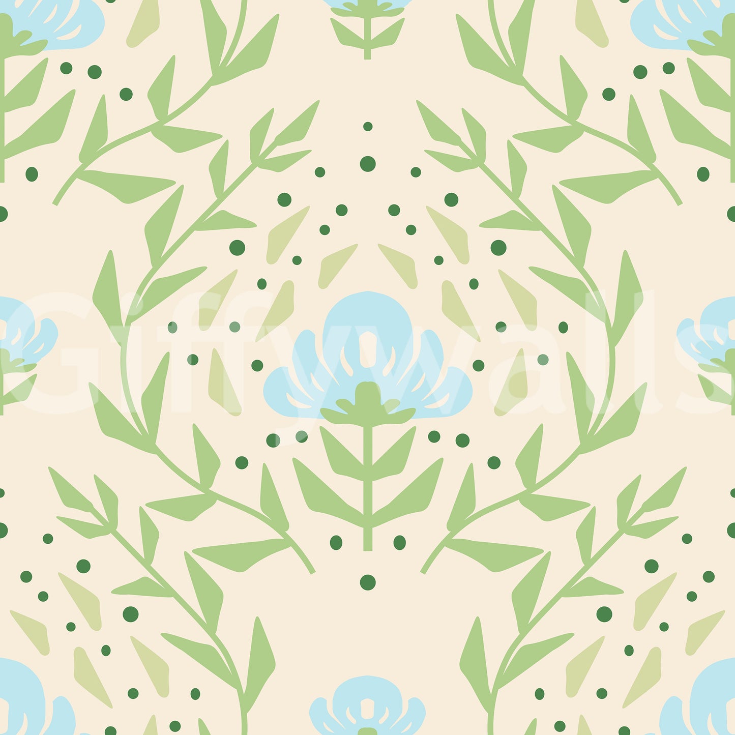 Nordic Bloom botanisk tryk tapet