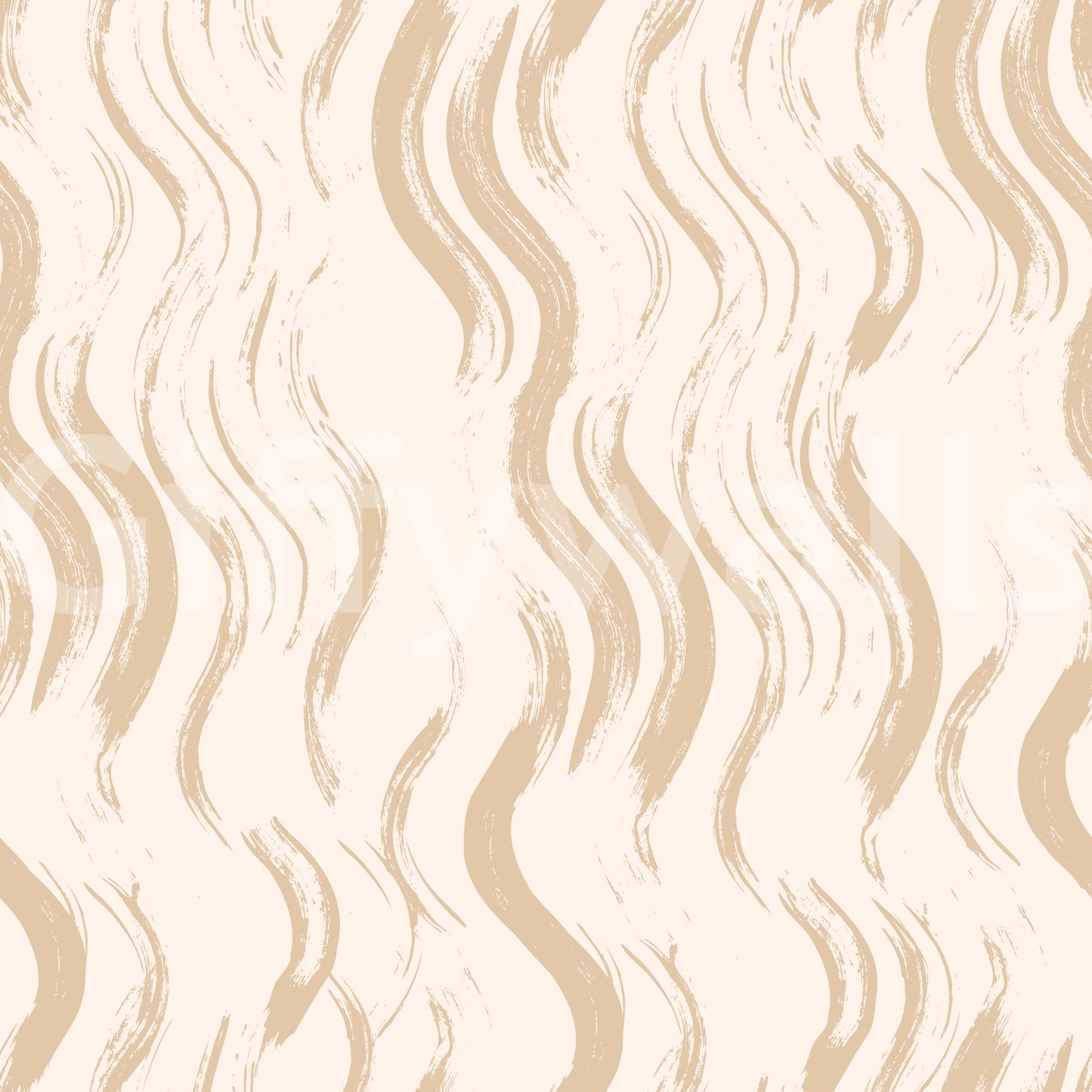 Carta da parati con pennellate ondulate color crema⁠