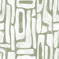 Sage Green Organisk Abstrakte Former Tapet