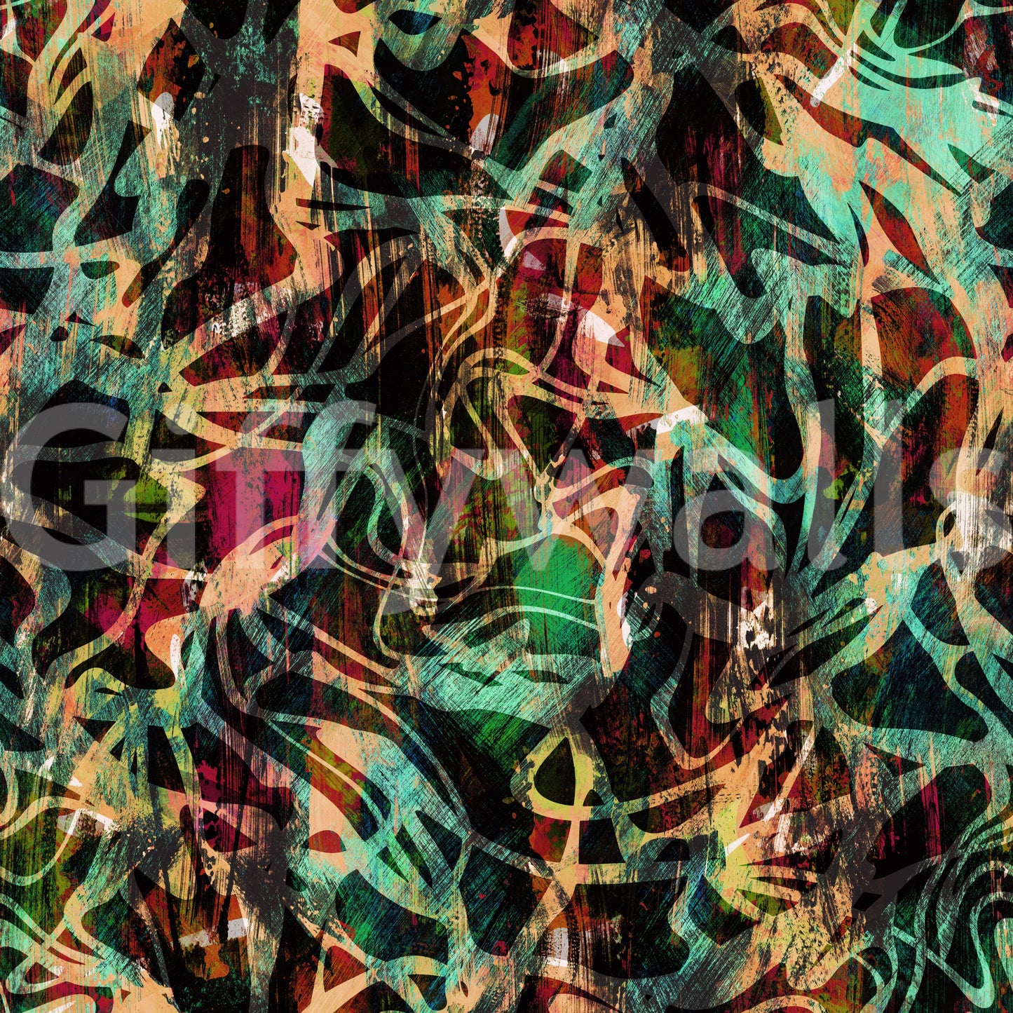 Papier peint expression abstraite peinte⁠