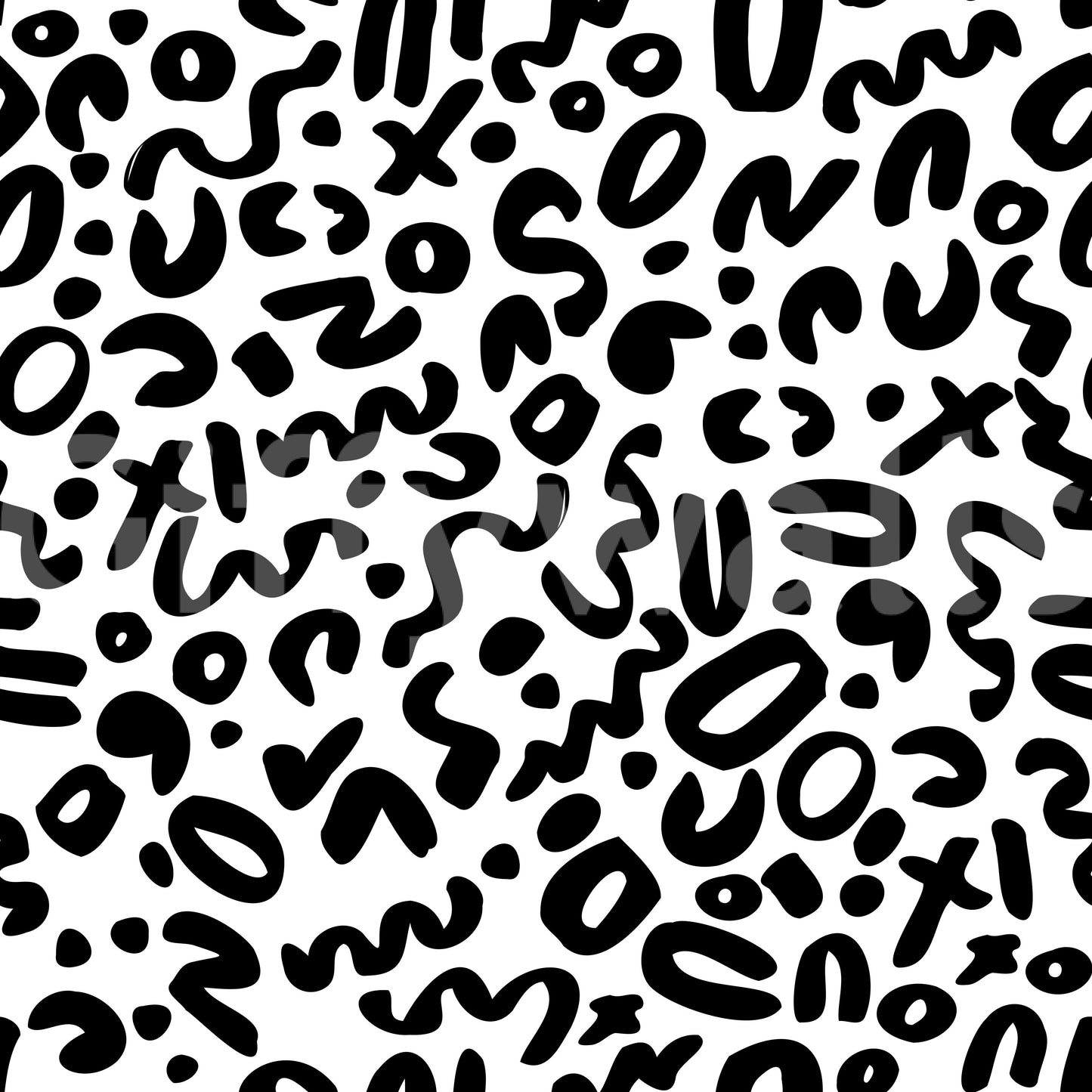 Tapeten mit monochromen Kritzel-Abstract-Formen