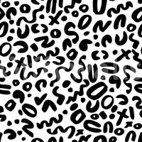 Tapeten mit monochromen Kritzel-Abstract-Formen