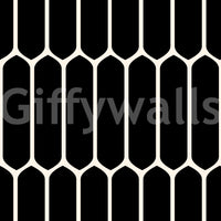 Monochrome Geometric Elongated Hexagon Pattern Wallpaper⁠