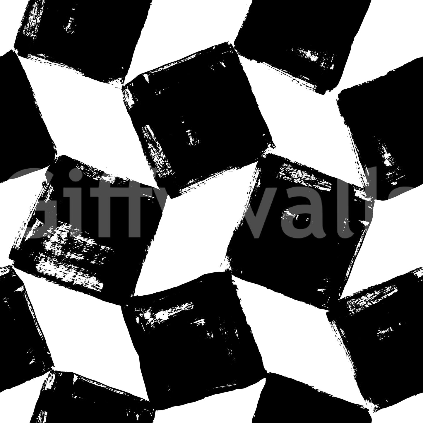 Papier peint monochrome à motifs de coups de pinceau carrés