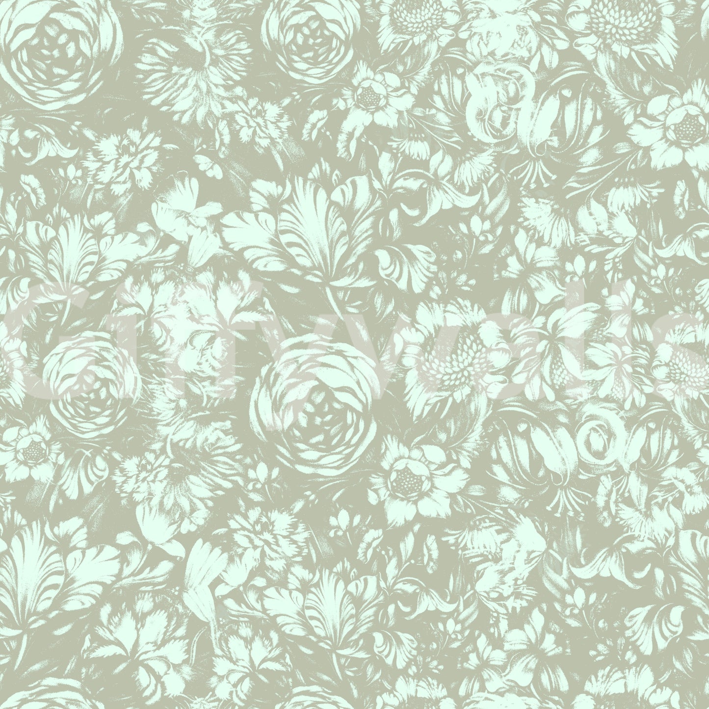 Papel pintado de diseño floral lineal Heritage