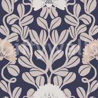 Midnight Flora Damask Wallpaper⁠