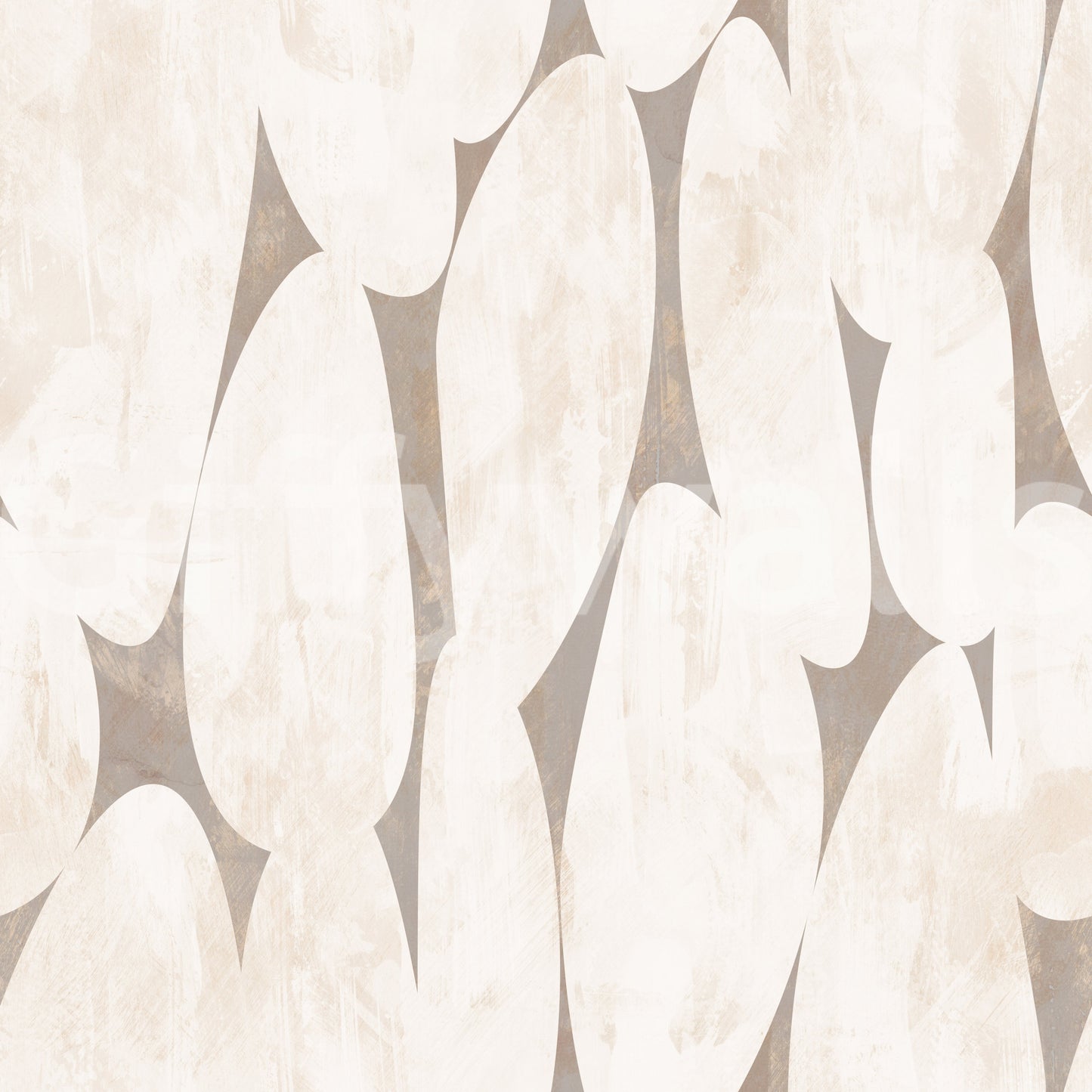 Abstrakte geometrische Formen in Creme und Taupe – Tapete