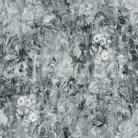 Monochrome-Botanik-Schatten-Tapete