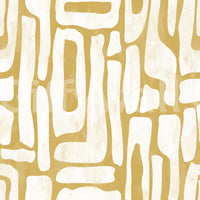 Minimalist Gold and Cream Interlocking Forms Wallpaper⁠