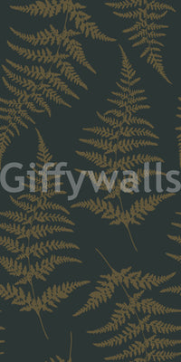 Golden Fern Botanical Pattern Wallpaper⁠