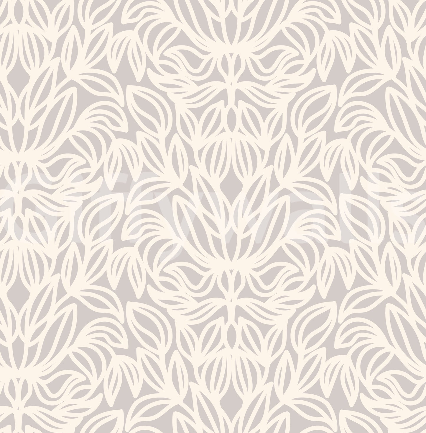 Minimalist Botanical Damask Wallpaper⁠