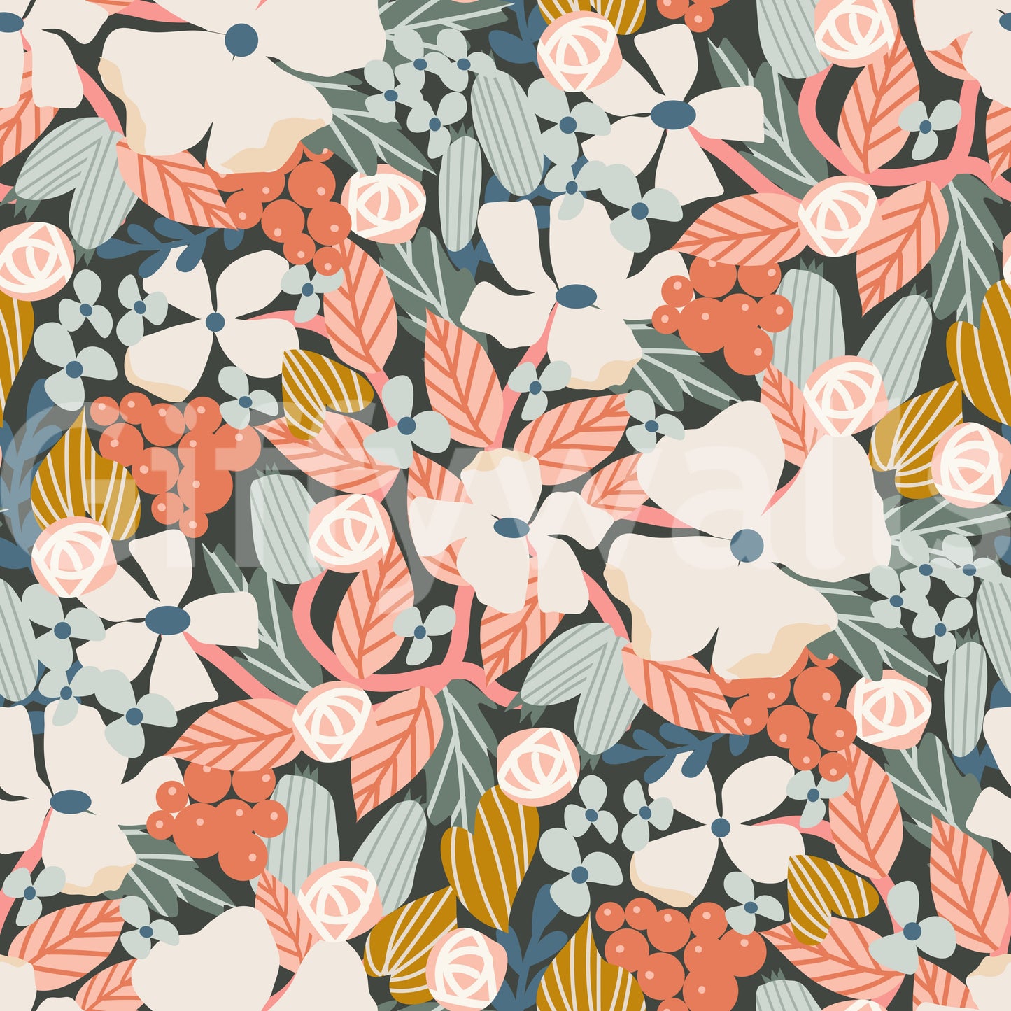Botanical Garden Harvest Pattern Wallpaper⁠