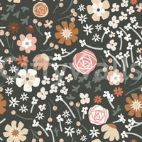 Rustic Meadow Botanical Pattern Wallpaper⁠