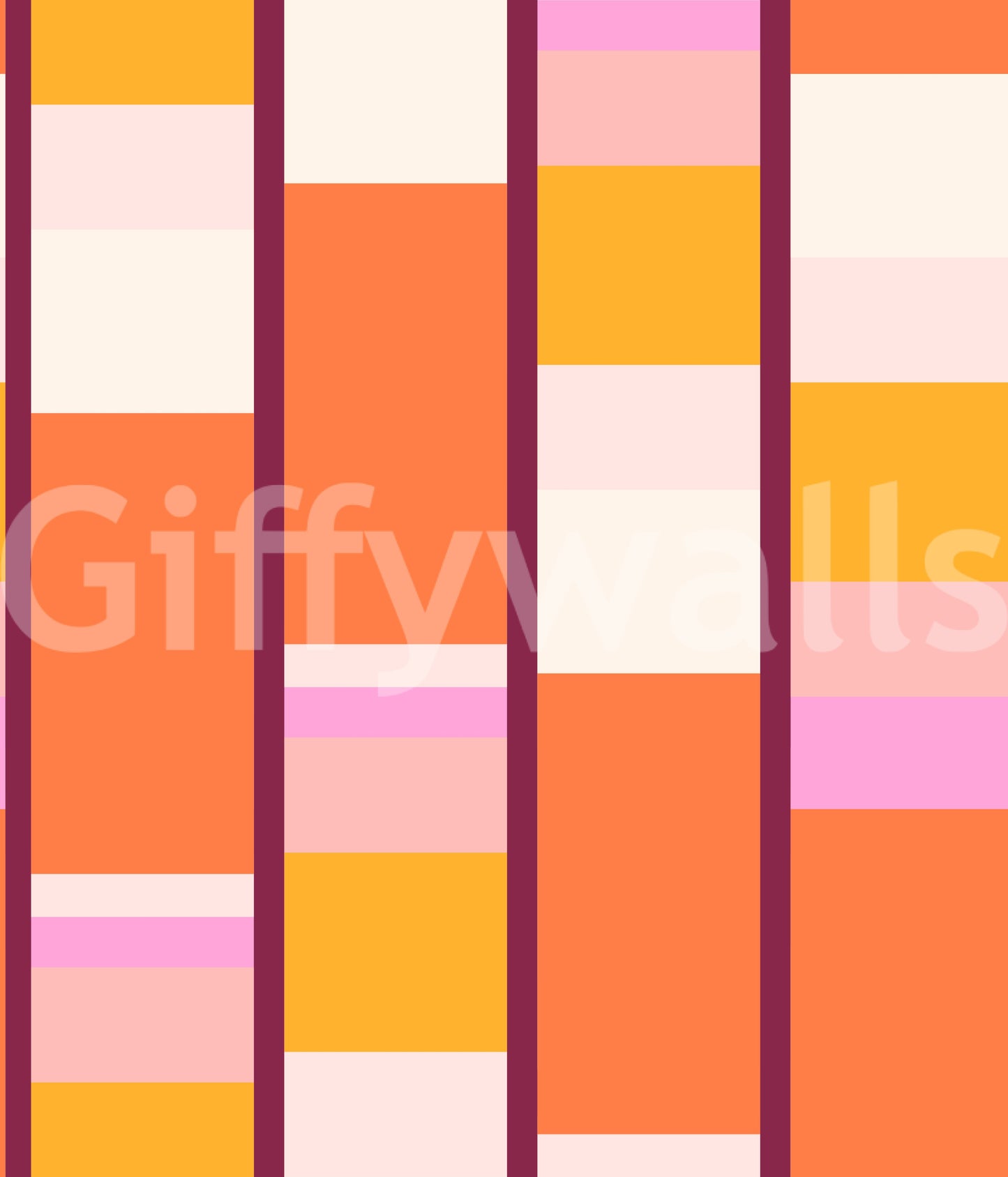 Retro Vertical Block Stripe Wallpaper⁠