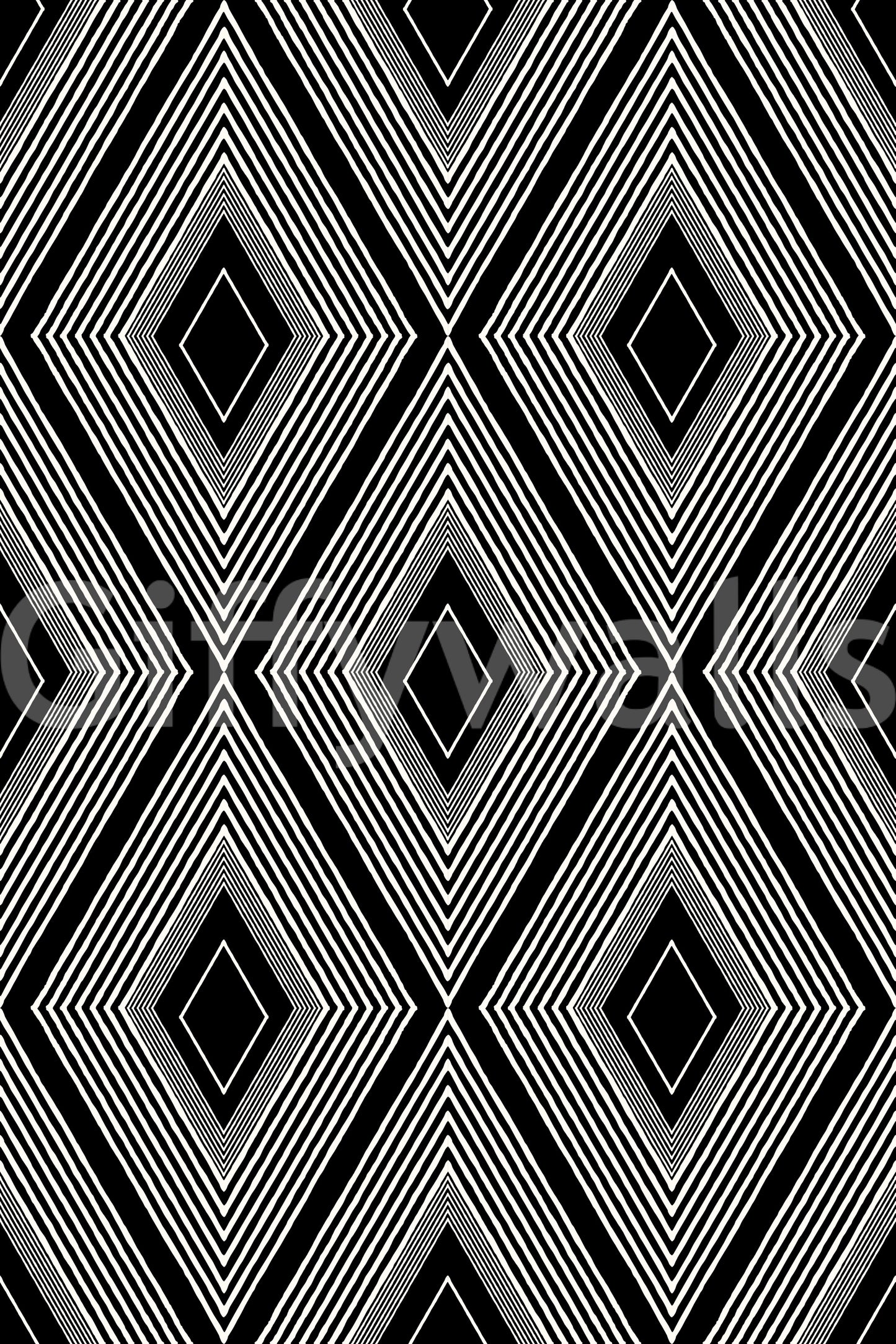 Papier peint géométrique monochrome à motif de losanges entrelacés