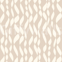 Cream Wavy Ribbon Pattern Wallpaper⁠