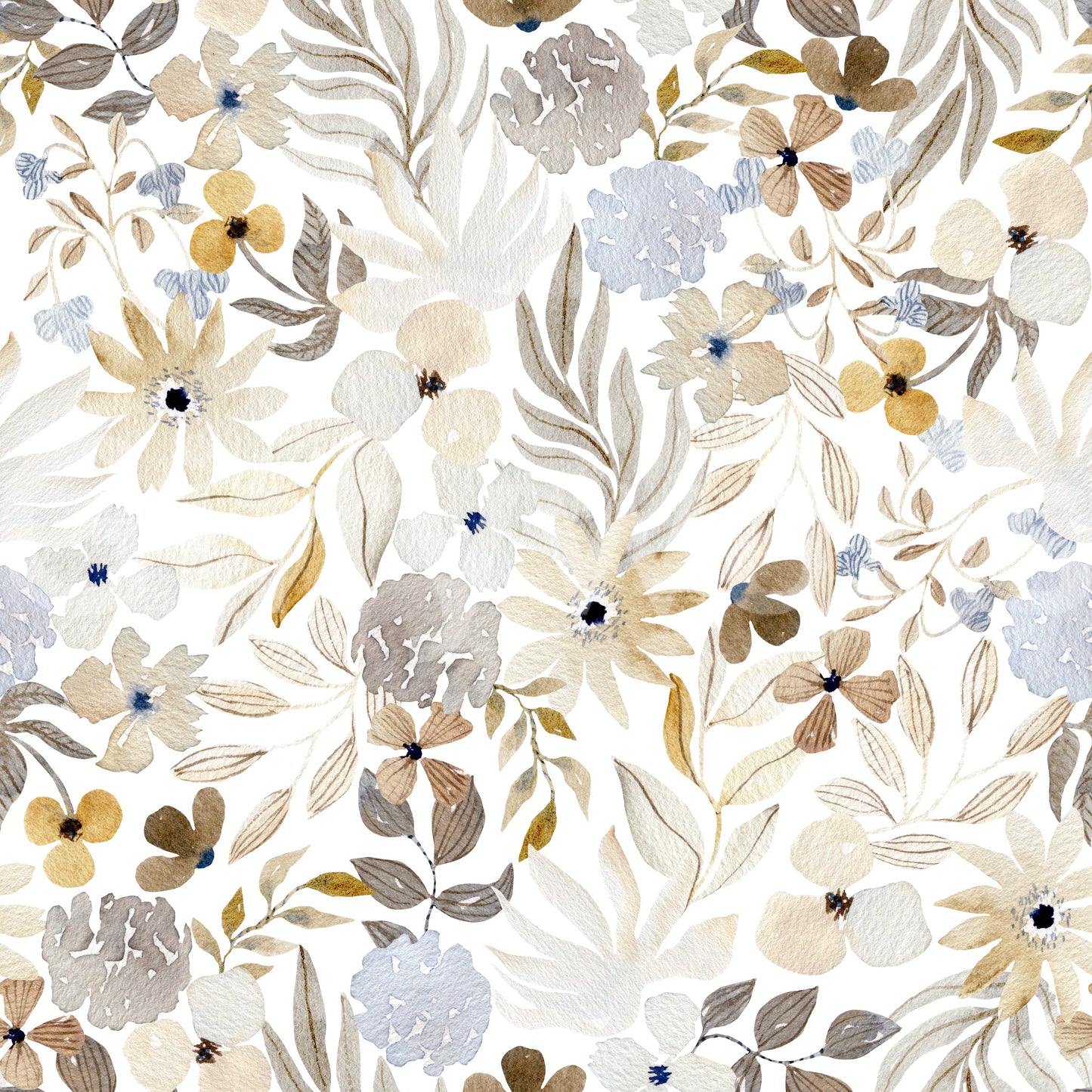 Soft Watercolor Meadow Botanical Wallpaper⁠