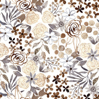 Rustikale Sepia-Blumenwiese-Tapete