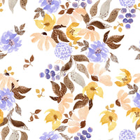 Papel tapiz con ramilletes florales de pradera en acuarela