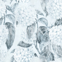 Monochrome botanische Hortensien-Tapete
