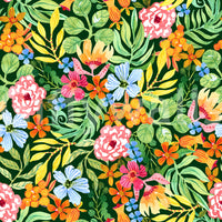 Lebendige Tapete mit botanischer Gartenillustration