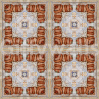 Gealterte Mauerwerk-Mosaik-Tapete mit geometrischem Muster
