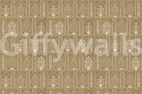 Vægmaleri med en mughal-inspireret havebuegang