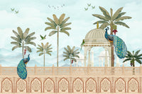 Exotic Mughal Pavilion and Peacocks Wall Mural