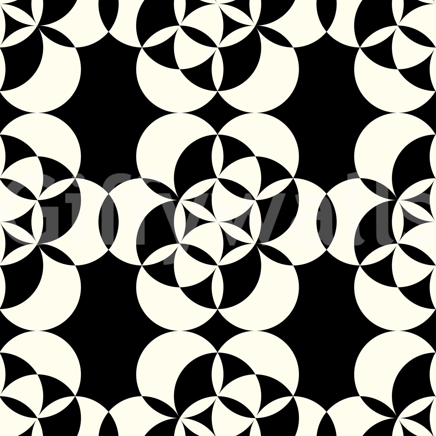 Carta da parati decorativa grafica monocromatica con griglia circolare