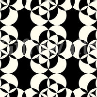 Carta da parati decorativa grafica monocromatica con griglia circolare