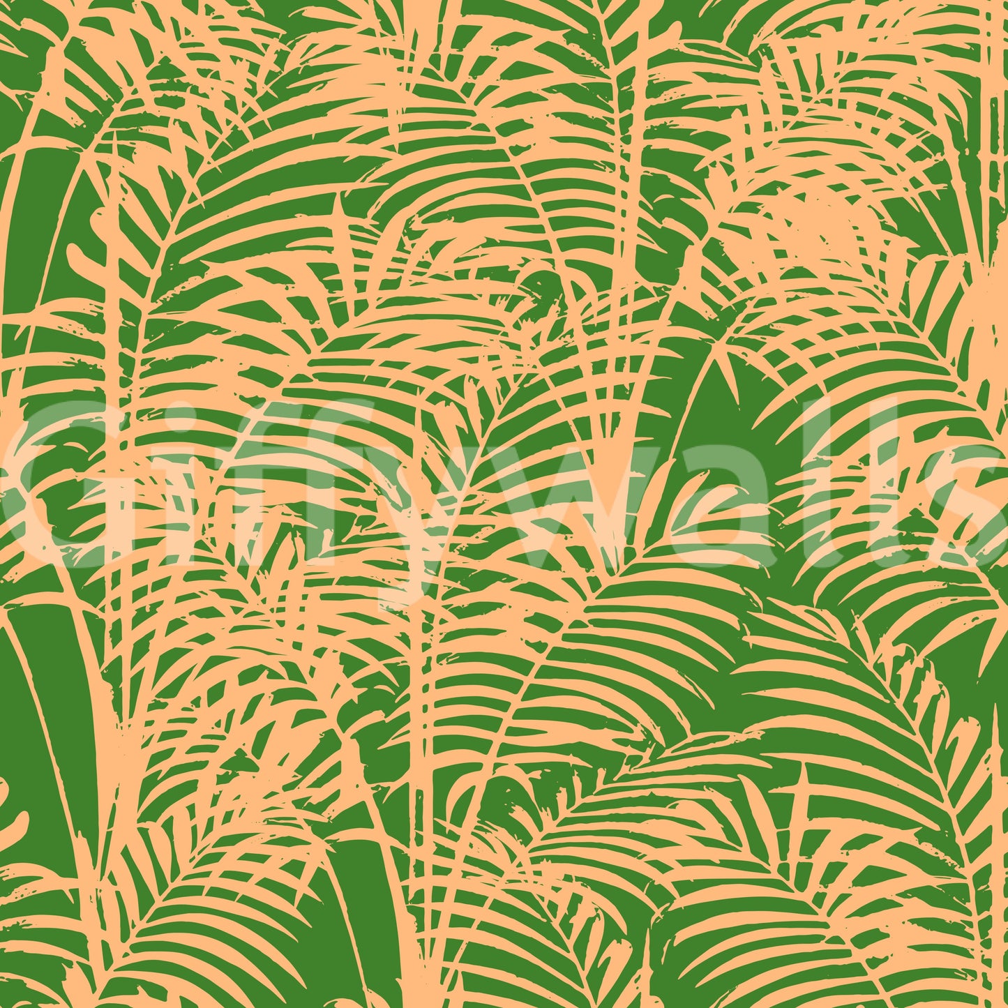 Tapet cu imprimeu abstract de frunze de palmier tropicale