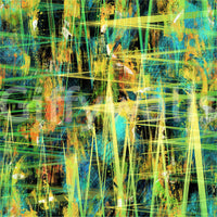 Carta da parati artistica astratta con zigzag al neon