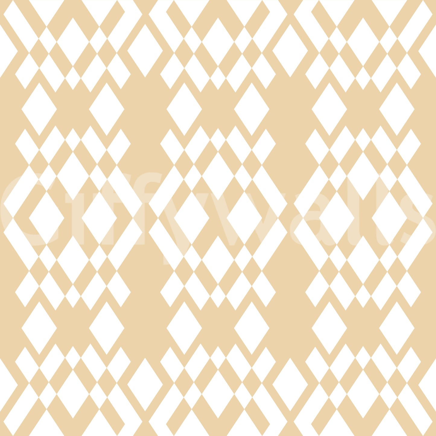 Carta da parati geometrica a reticolo color crema e bianco