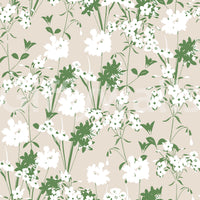 Papier peint silhouette de prairie minimaliste vert sauge